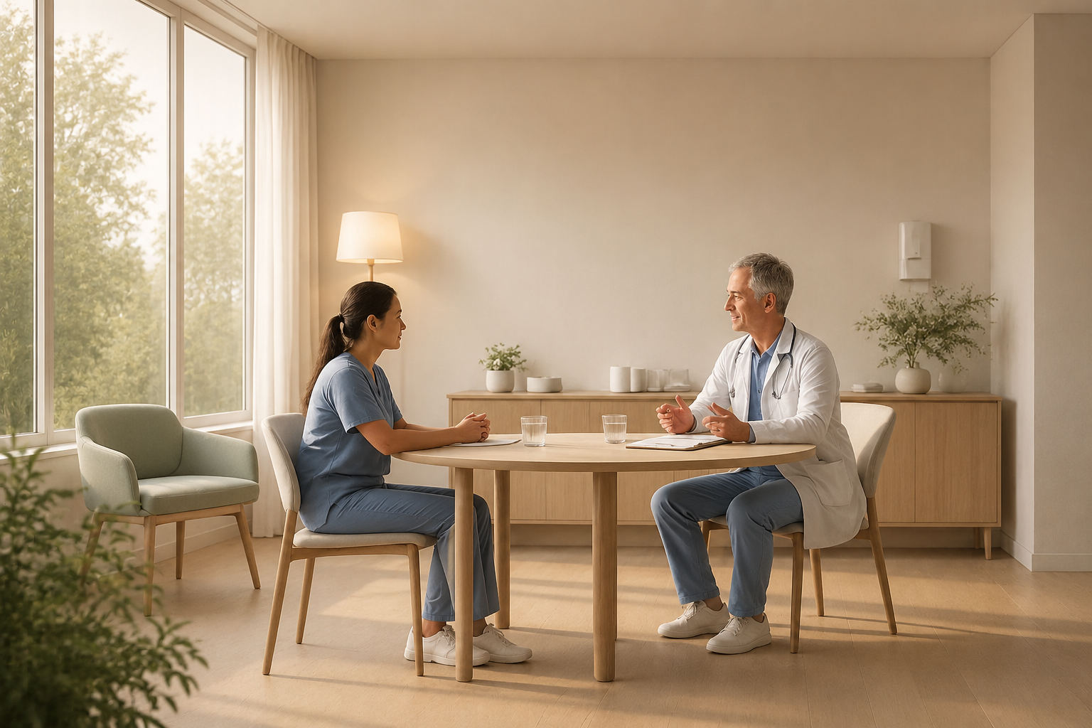 Doctor and nurse in consultation room