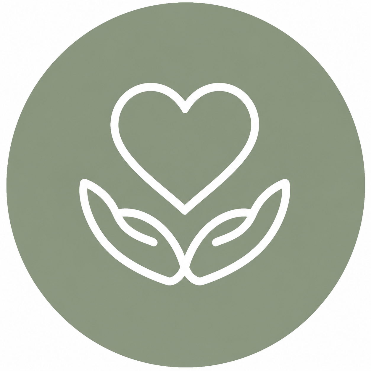 Heart in hands icon