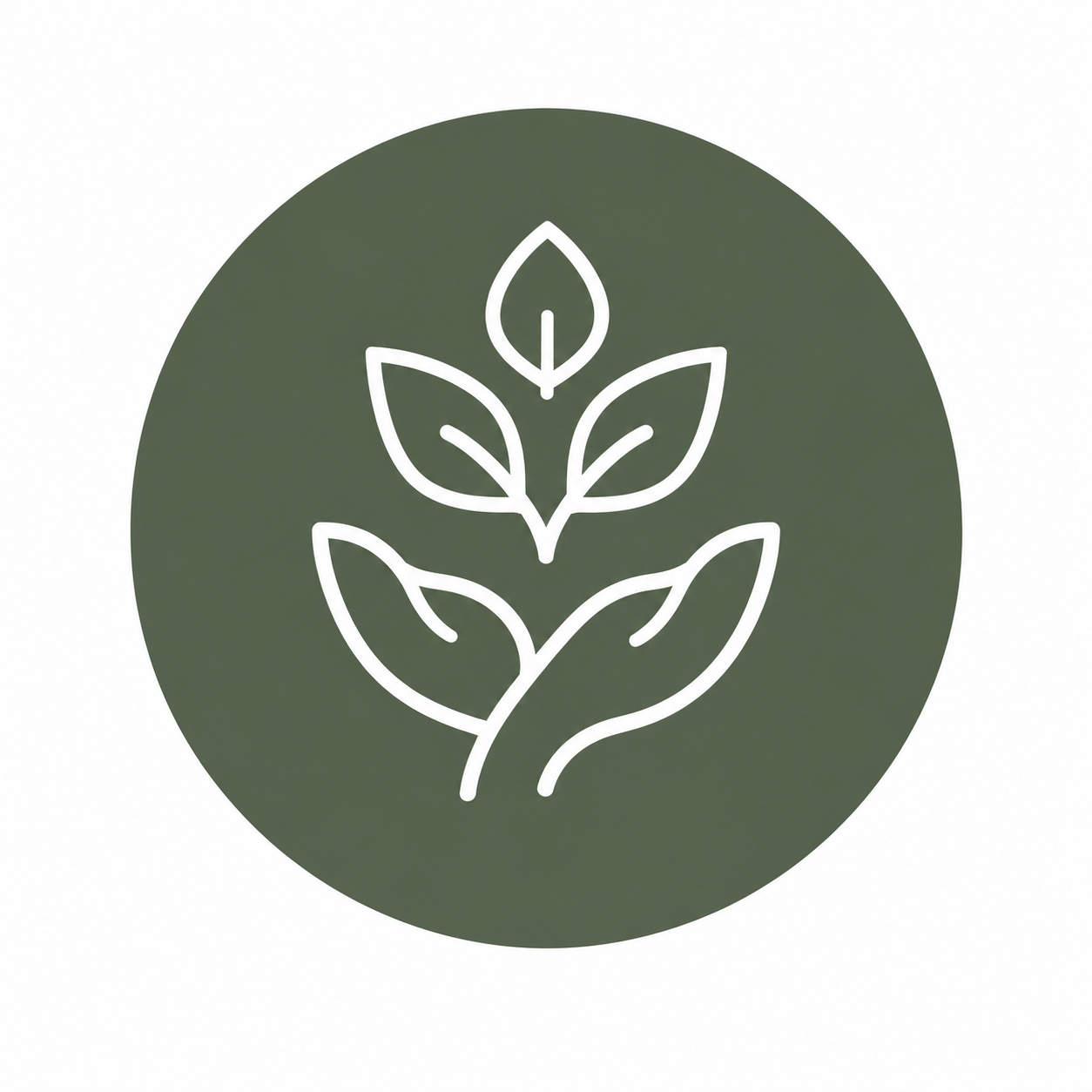 Heart and leaf growth icon